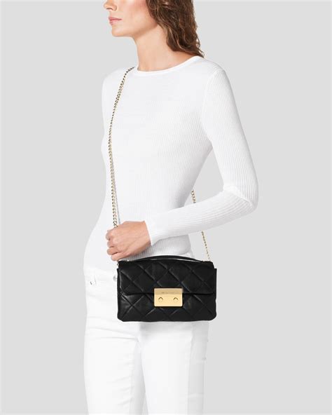 michael michael kors small black sloan quilted shoulder bag|Michael Kors sloan crossbody.